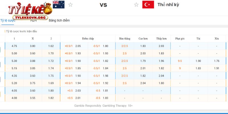 Nhận định và phân tích chuyên sâu kèo Australia vs Thổ Nhĩ Kỳ